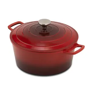 NAVA Inferno 28 cm 6.2 L Red Cast Aluminum Pot with 5-Layer Stone Non-Stick Coating