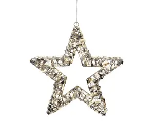 LUMINEO Zvaigzne LED Dekorācija 490409 Zelta 38 cm IP44 4.5V Metāls