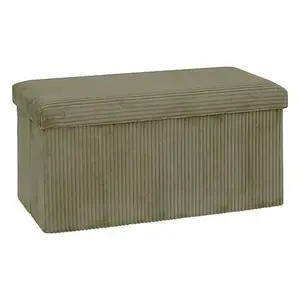 Atmosphera Arum Green Polyester and MDF Double Ottoman