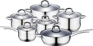 Renberg Alexander 12-Piece Cookware Set Stainless Steel Silver