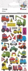 Titanum 3D puffy stickers construction vehicles mix 30 pieces