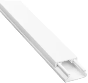AKS MKI 11/20mm White 2m Electrical Cable Trunking Duct with Adhesive Tape