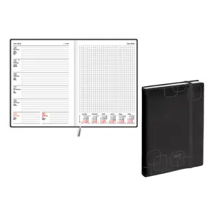 Balts EKO Quadro soft A5 2027 weekly diary black artificial leather planner