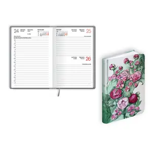Pocket Diary 2027 balta eko EKO Mono flex Flowers, one day per page, laminated cover