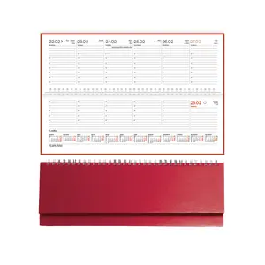 Desk Planner 2027 EKO Credo Balts Weekly Red Balacron Cover