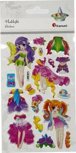 Titanum 3D Puff Stickers Fairies and Outfits 17 pieces for decorative use and crafts