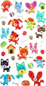 Titanum 33-piece puffy dog stickers