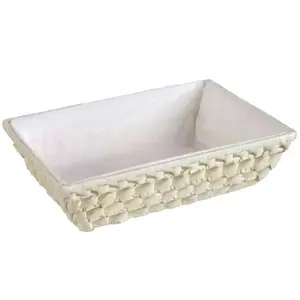 Domotti Palma Woven Basket Made of Natural Palm Leaves with Fabric Lining