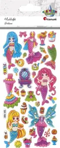 Titanum 34-piece mixed puffy mermaid and outfits decorative sticker set