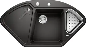 Blanco BLANCODELTA II Cabinet Sink Silgranit Black with InFino Automatic Drain