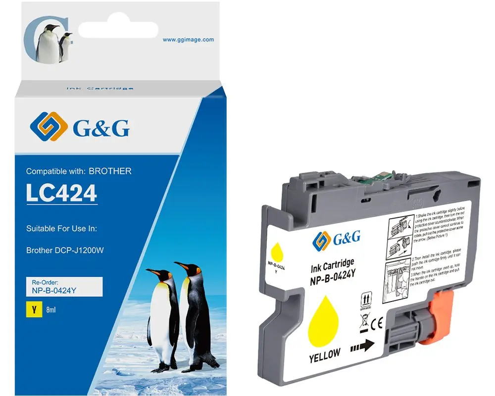 G&G 20595 Saderīga dzeltena tintes kasetne