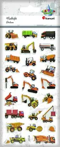 Titanum soft 3D puffy stickers construction machines 26 pieces