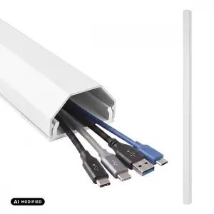 Aluminium cable cover strip MACLEAN MCTV-897 W floor wire concealer raceway