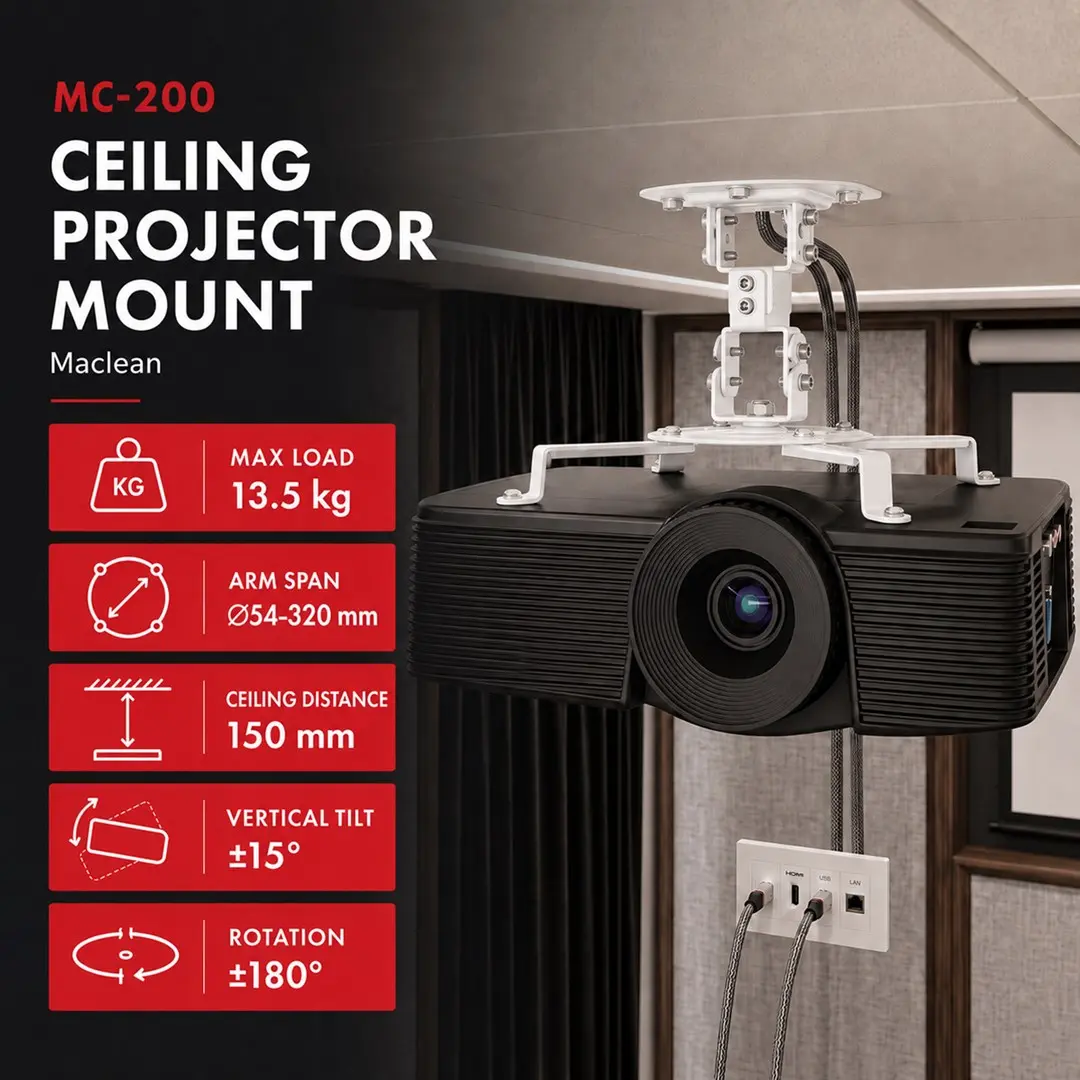 Ceiling Mount for Projectors MACLEAN MC-200 W Photo 17