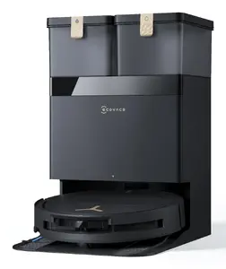 Robots putekļusūcējs Ecovacs Deebot T50 Pro Omni Gen3 ar mitro uzkopšanu, 25000 Pa sūkšanas jaudu, automātisko bāzes staciju un melnu korpusu