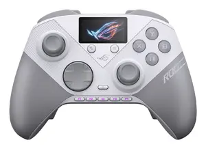 ASUS ROG Raikiri II Pro Wireless Gamepad for PC White with Bluetooth, RF, and USB connectivity, TMR joysticks, and 79-hour battery life