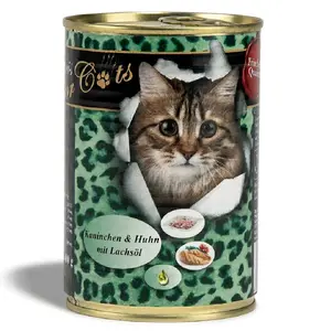 Влажный корм для кошек O'Canis Кролик, курица и масло лосося 400г