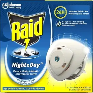 Johnson & Johnson RAID NIGHT &DAY Устройство для защиты от комаров мух и муравьев
