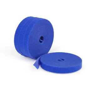 StarTech HKLP1505BL4PK Hook and Loop Cable Tie Roll 4-Pack 4.6m Length 12.7mm Width Blue Reusable Cut-to-Size Fastener Tape