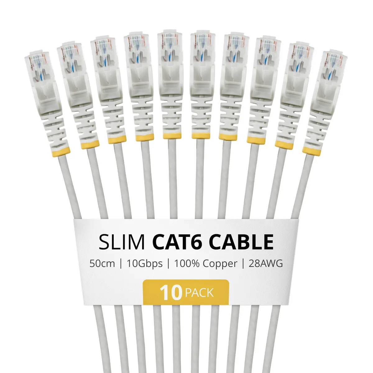 Сетевой кабель StarTech Slim CAT6 0.5м серый 10 шт. Photo 2