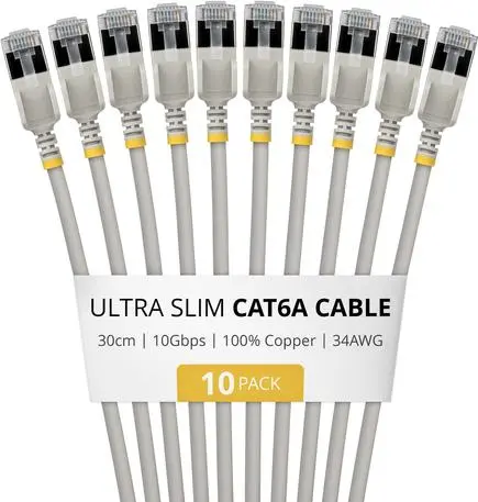Кабель Ethernet StarTech Cat6A 10 шт 30см Серый Photo 6