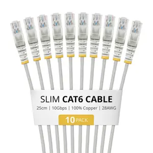 Сетевой патч-корд StarTech Slim CAT6 0.25м Серый 10 шт. UTP LSZH 28AWG 100W PoE RJ-45