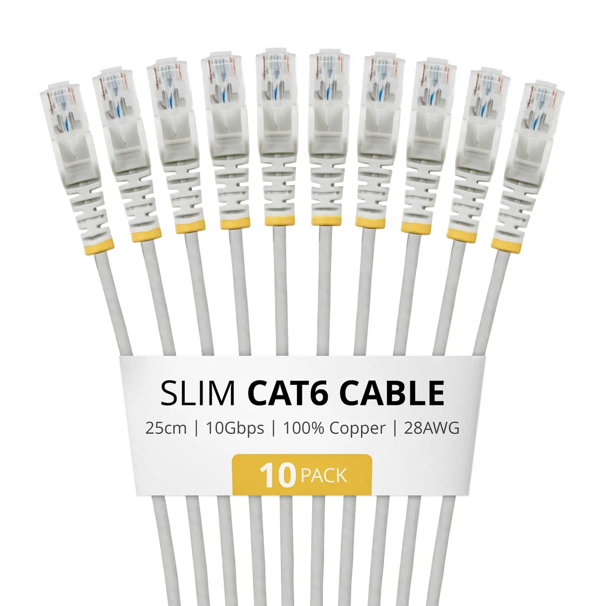 StarTech Slim CAT6 Network Cable 0.25m Gray 10-Pack Photo 2