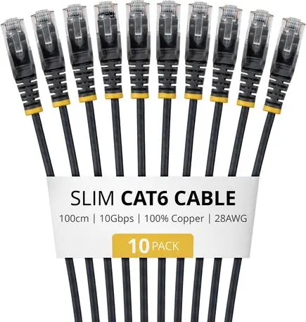 StarTech N6PAT100CMBKS10PK 1м Тонкий Кабель CAT6 10 Штук Photo 10