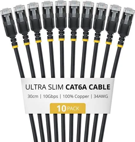 StarTech 30см Ультратонкий Ethernet Кабель Cat6A 10 шт Photo 6