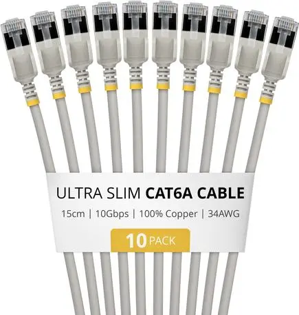 Сетевой кабель StarTech Ultra Slim Cat6A 15см 10 шт. Photo 6