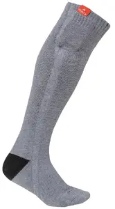 Heat Experience Everyday Socks and Battery v3 Male Knee Socks Grey 2 Pair Wool Blend
