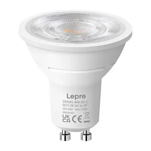LED spuldze Lepro 200086-WW-EU-5 GU10 3.3W Silta gaisma 2700K 590 lm Leņķis 38° MR16 Komplekts 5 gab.
