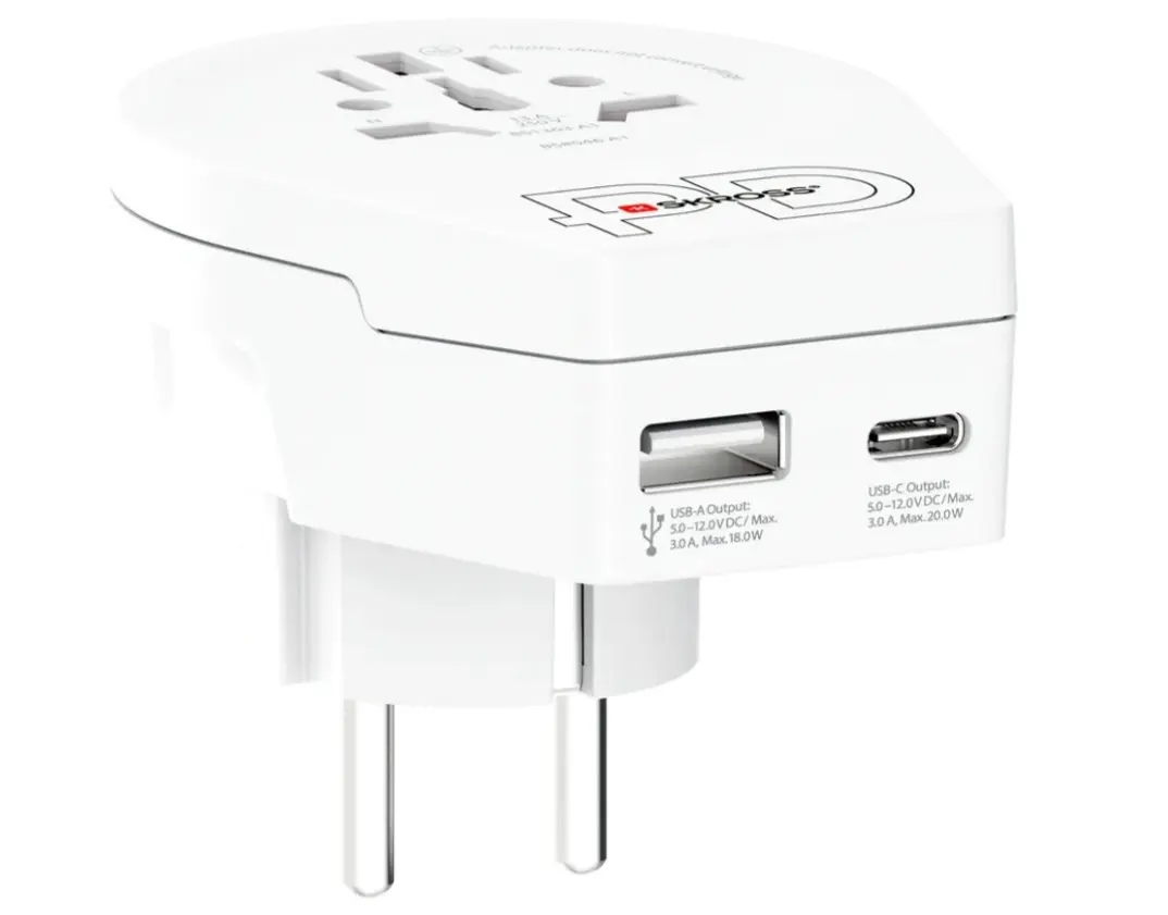 Дорожный адаптер SKROSS World to Europe с USB-C 20W Photo 2
