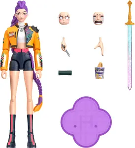 Mattel KPop Demon Hunters HUNTR/X Rumi 6-inch Action Figure with Accessories, Swappable Faces and Hands