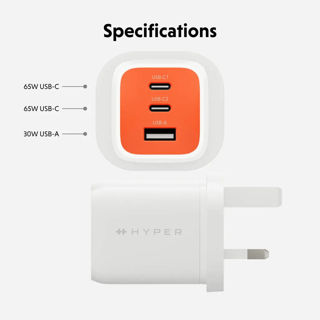 HYPER HyperJuice Flex 65W GaN Charger HJ1202OGEU Photo 3