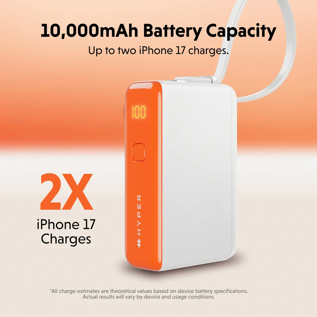 HYPER HyperJuice Flex 30W Powerbank - White and Orange Photo 4