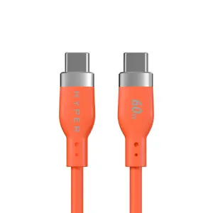 HyperJuice Flex USB cable USB 2.0 1.5 m USB C 0.48 Gbit/s 60 W Orange
