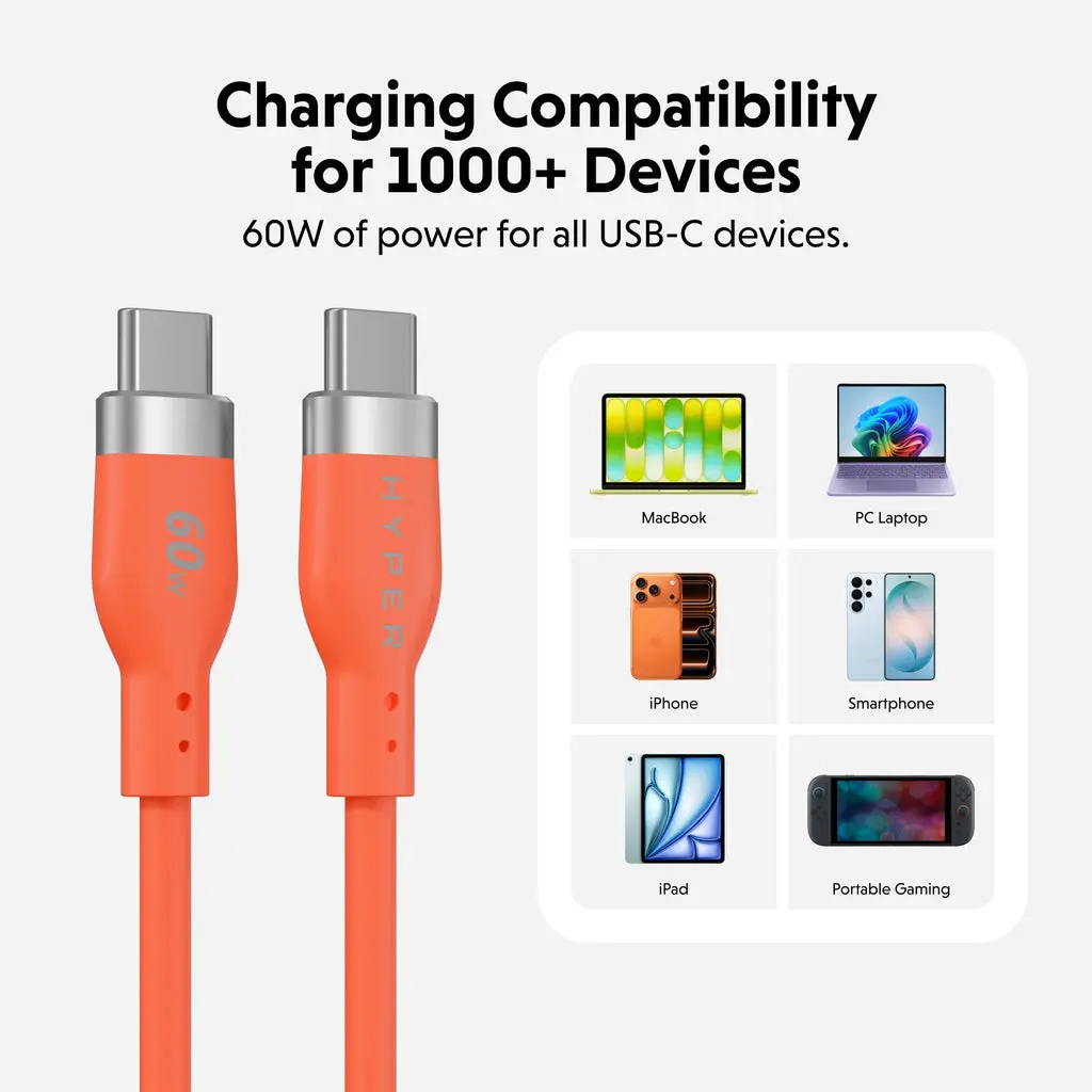 Hyper HyperJuice Flex USB Cable 1.5 m Orange Photo 2