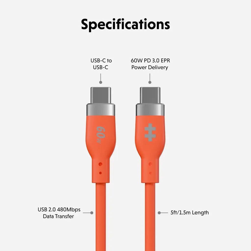 Hyper HyperJuice Flex USB Cable 1.5 m Orange Photo 6