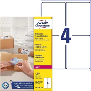 Avery Zweckform L7169B-100 Shipping Labels 99.1 x 139 mm 100 Sheets Opaque