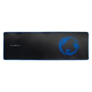 Nedis GMPD300BK Gaming Mouse Pad Black and Blue Microfibre Rubber with Image Surface