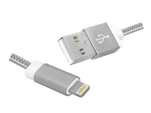 Кабель USB Lamex LX8447 для iPhone 8pin 1м серебристый