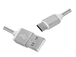 Кабель для зарядки и передачи данных Lamex LX8449 USB - Micro USB серебристый