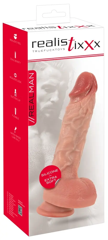 Realistixxx RealMan silikona dildo ar piesūcekni