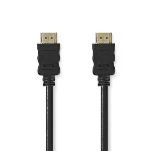 Nedis CVGT34000BK05 ātrgaitas HDMI kabelis ar Ethernet vīrietis pret vīrieti zeltīti kontakti melns 0.5 m