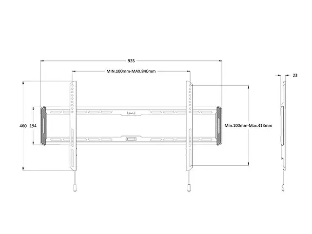 Multibrackets M Universal Wallmount Fixed Large Black Photo 7