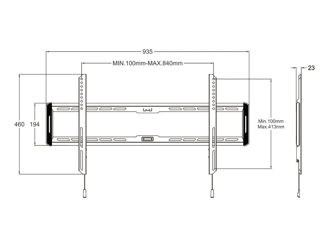 Multibrackets M Universal Wallmount Fixed Large Black Photo 15