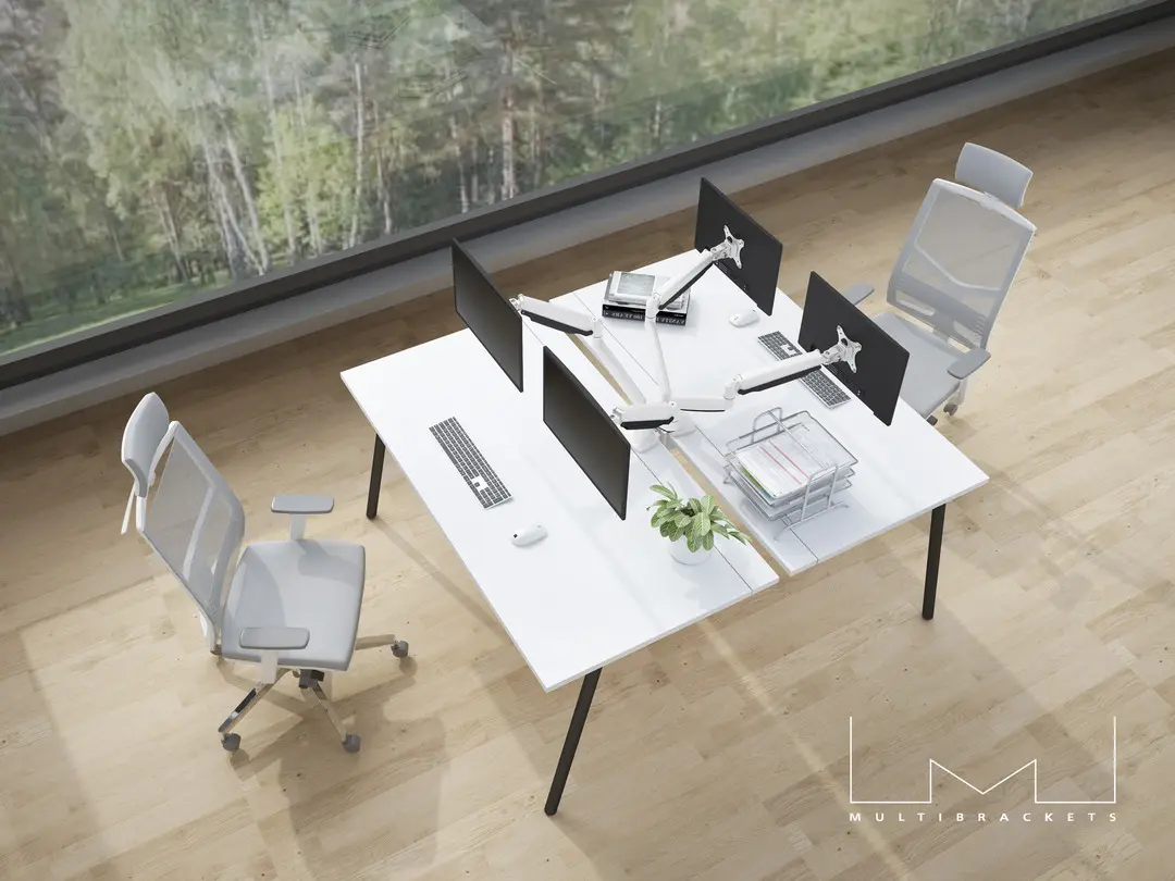 MULTIBRACKETS M Deskmount Gas Spring Dual White Desk Mount Photo 23