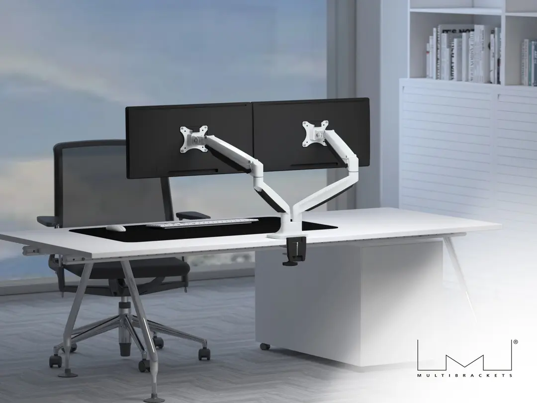 MULTIBRACKETS M Deskmount Gas Spring Dual White Desk Mount Photo 24