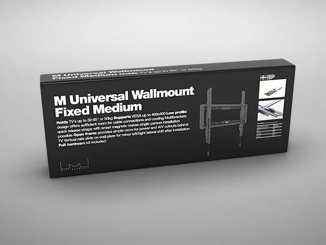 Multibrackets M Universal Wallmount Fixed Medium Black Photo 6